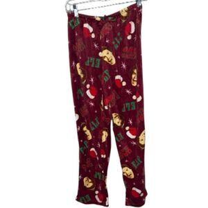 ELF Festive Red and Green Christmas Pajama Pants. Size Medium.